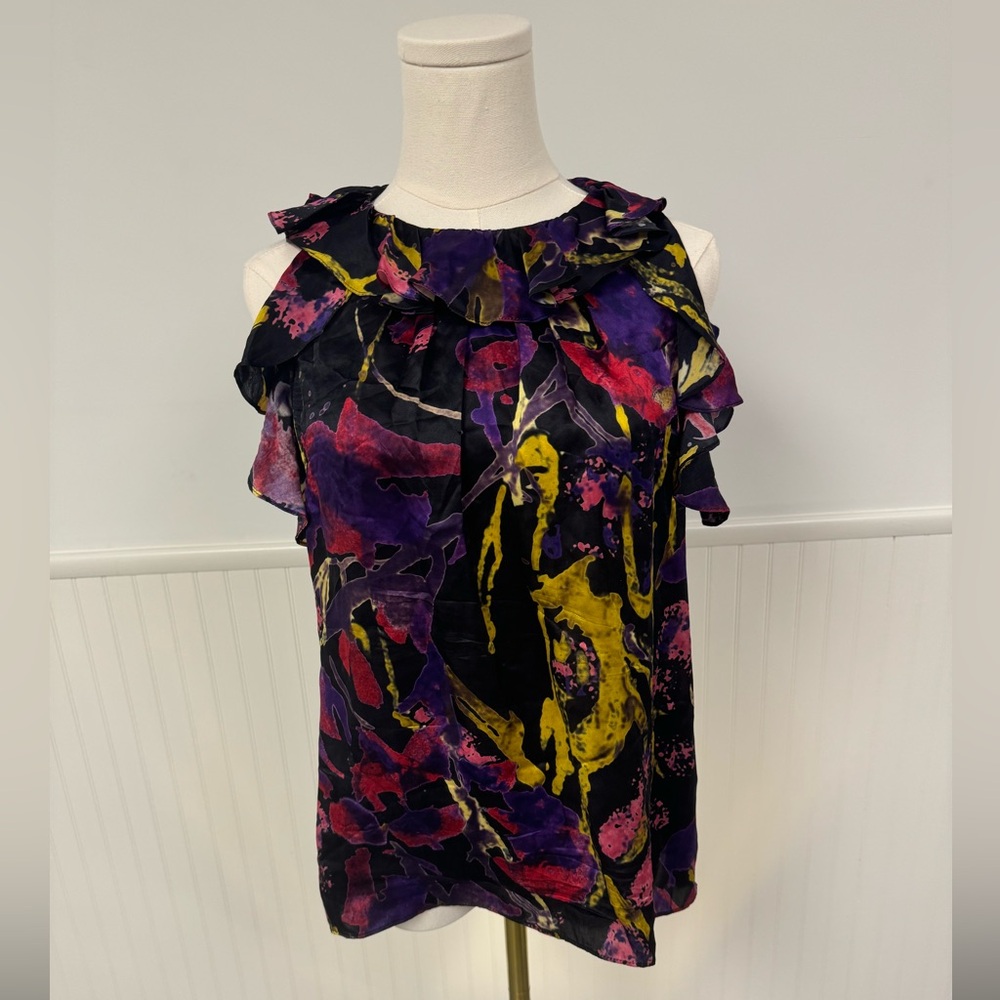 Milly Silk Ruffle Blouse